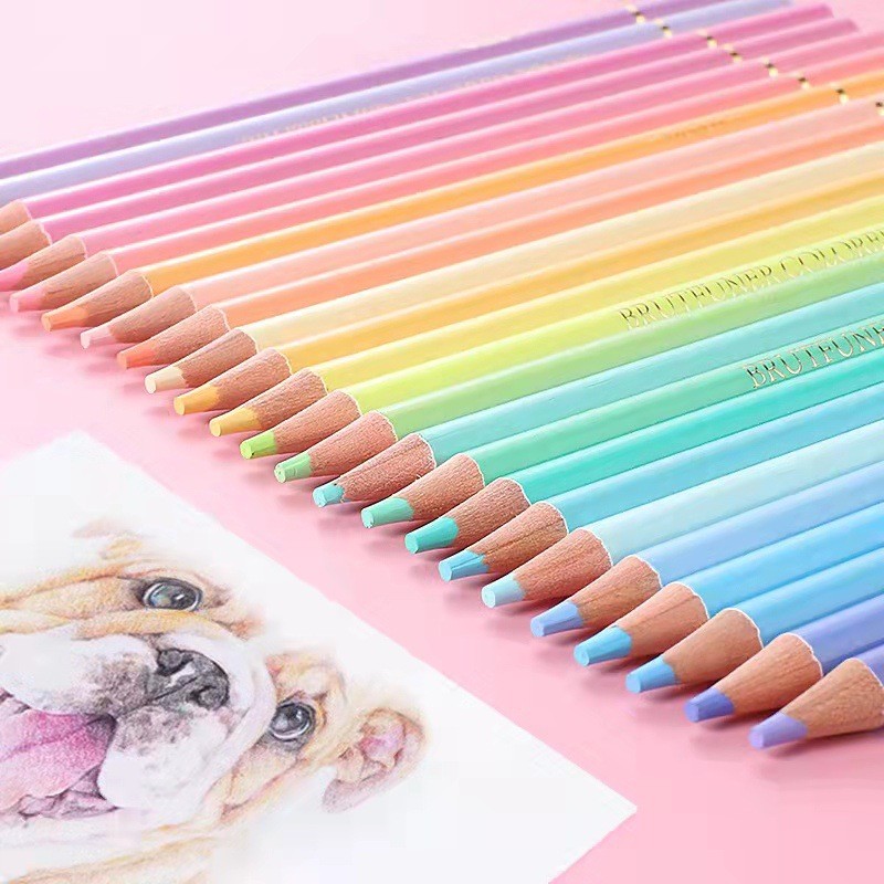 

Brutfuner Macaron 50 Colors Colored Pencil Professional Pastel Coloring Drawing Pencils Candy Color