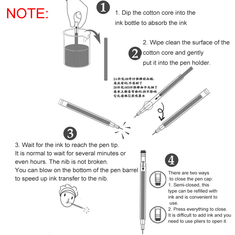 

1Pcs Empty Refillable Fineliner Pen Drawing Markers Sketch Brush Fine Point Anime Lettering Pen Art