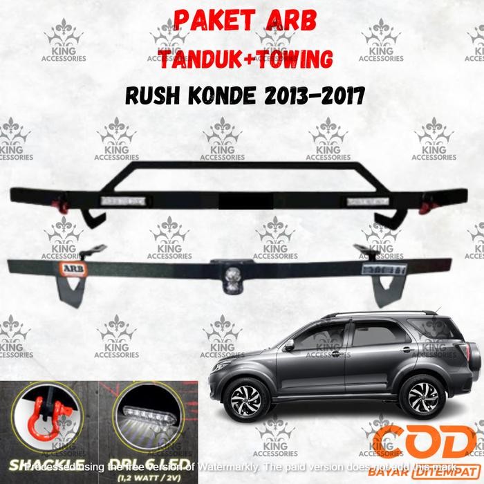 PAKET LENGKAP TANDUK DEPAN + TOWING BELAKANG BESI MOBIL RUSH KONDE 2013-2017