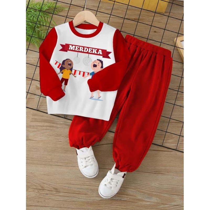 Pakaian Amak Terbaru Set Anak Agustusan Setelan Kemerdekaaan Ansj Baju Dan Celana Kids 17 Agustus Se