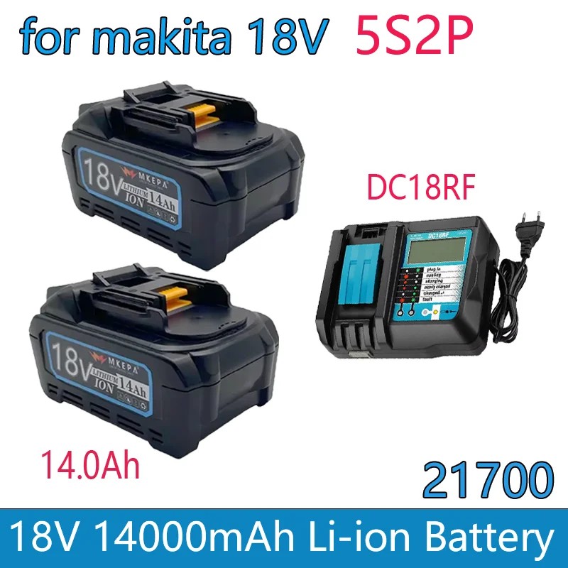 5S2P 14000mAh 21700 Original Makita18V BL1830 Lithium-ion Rechargeable Power Tool Battery 21V BL1860