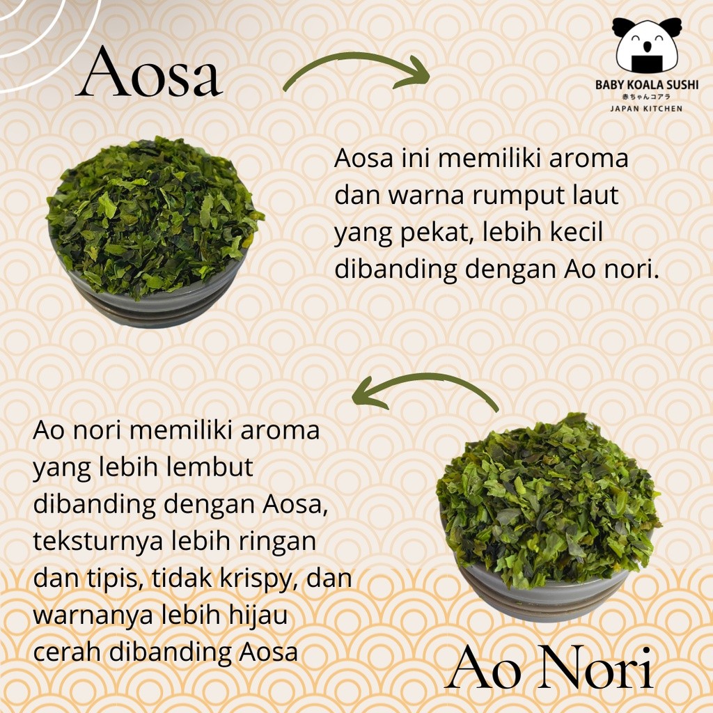 

AONORI Bubuk Nori 100 g Ao Nori Powder Import Taburan Takoyaki Seaweed Powder Mentai