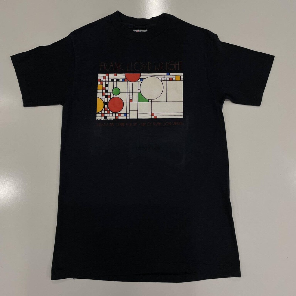 Vtg 1987 Frank Lloyd Wright T Shirt DominoS Pizza Promo M Men T Shirt