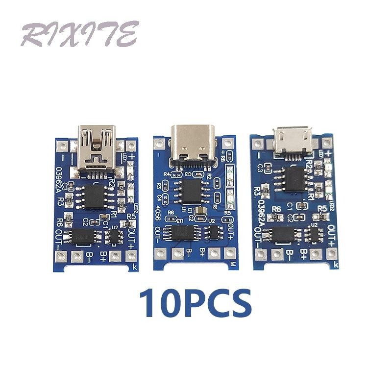 10PCS TYPE-C Micro USB 5V 1A 18650 TC4056A Lithium Battery Charging Board Charger Module with Protec