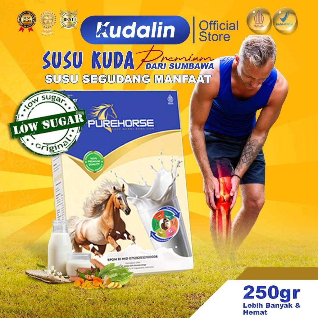 

PUREHORSE SUSU KUDA 100% SUMBAWA ASLI AMPUH ATASI NYERI TULANG DAN SENDI KEMASAN 250GR 100% ORIGINAL