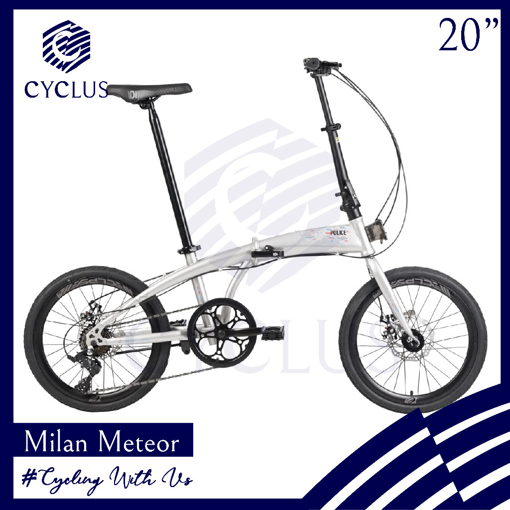 Sepeda Lipat Folding Element Police Milan Meteor Pastel 8 Speed Ecosmo Delta 20 Inch Anak Dewasa