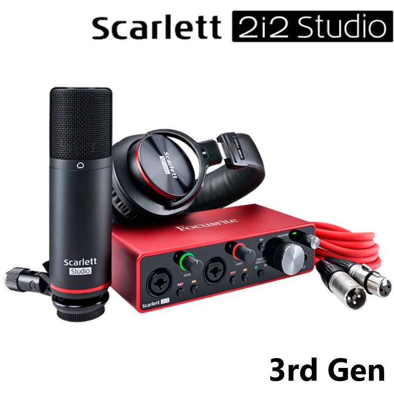 Focusrite scarlett Gen recording set 2i2 USB sound card+CM25 MKIII condenser mic+HP60 MKIII headset 