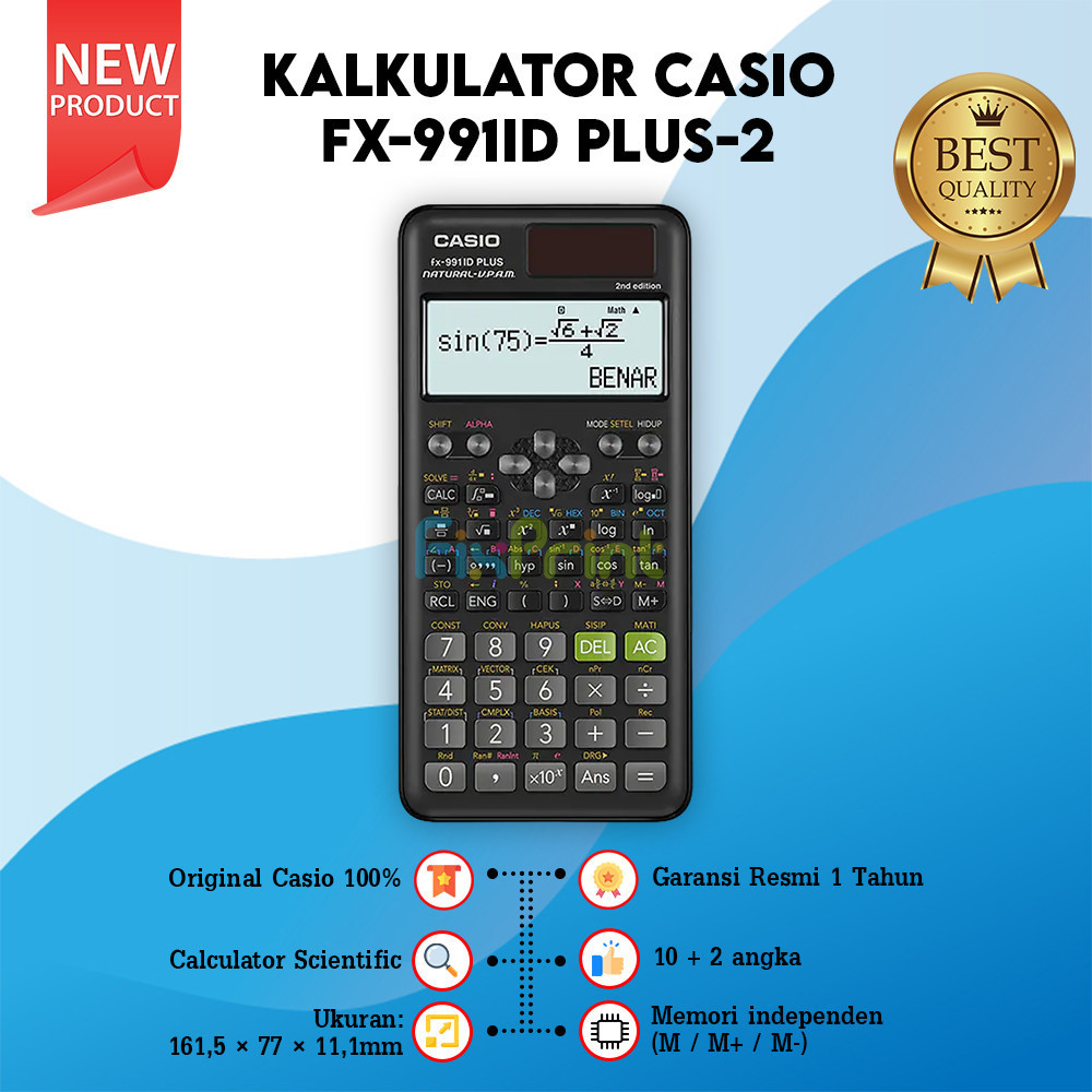 

[READY] Kalkulator Casio Scientific fx-991ID PLUS-2 Calculator Ilmiah Lengkap FX 991ID PLUS 2 New