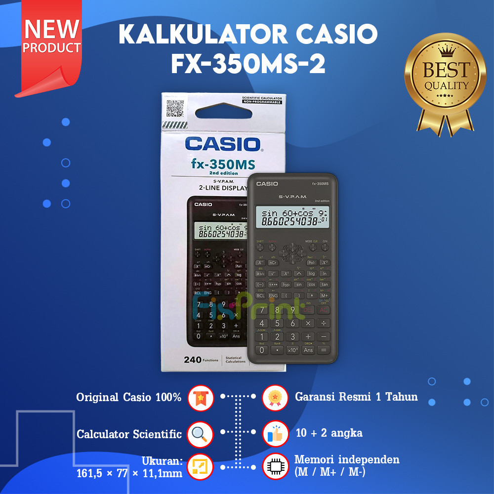 

[READY] Calculator Scientific FX-350MS 2 Casio Kalkulator Ilmiah New Original
