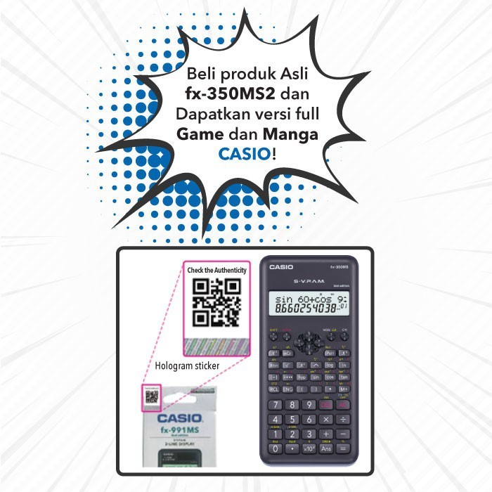 

[READY] Asaba Bandung - CASIO FX-350MS 2nd Ed - Kalkulator Sekolah/Kuliah - Scientific Saintifik -