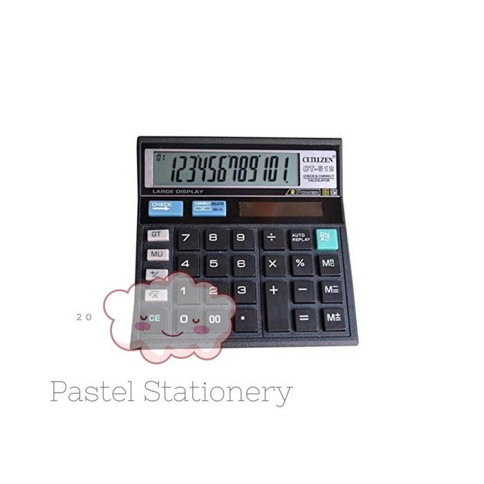 

[READY] Calculator Pasar Citizen 12 Digit CT-512 - Kalkulator Citizen 512