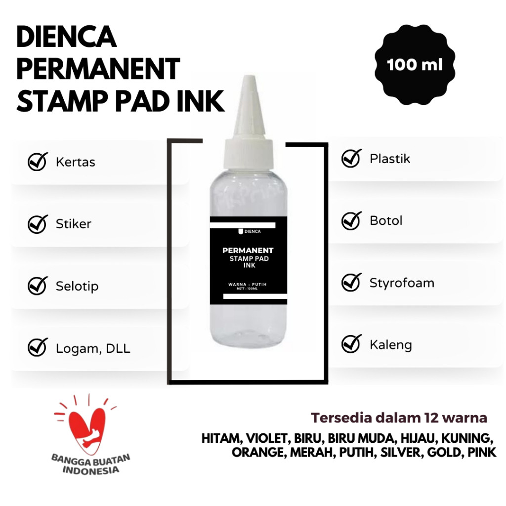 

[READY] Dienca Permanent Stamp Pad Ink 100ml PART 1