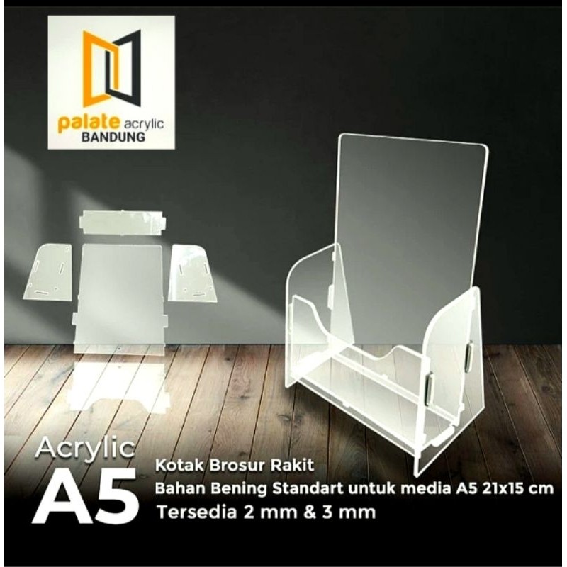 

[READY] AKRILIK KOTAK BROSUR A5/ TEMPAT BROSUR AKRILIK/ BOX BROSUR ACRYLIC