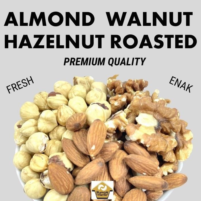 

MIX 3 ROASTED NUTS 500gr Almond Hazelnut Walnut (READY TO EAT)