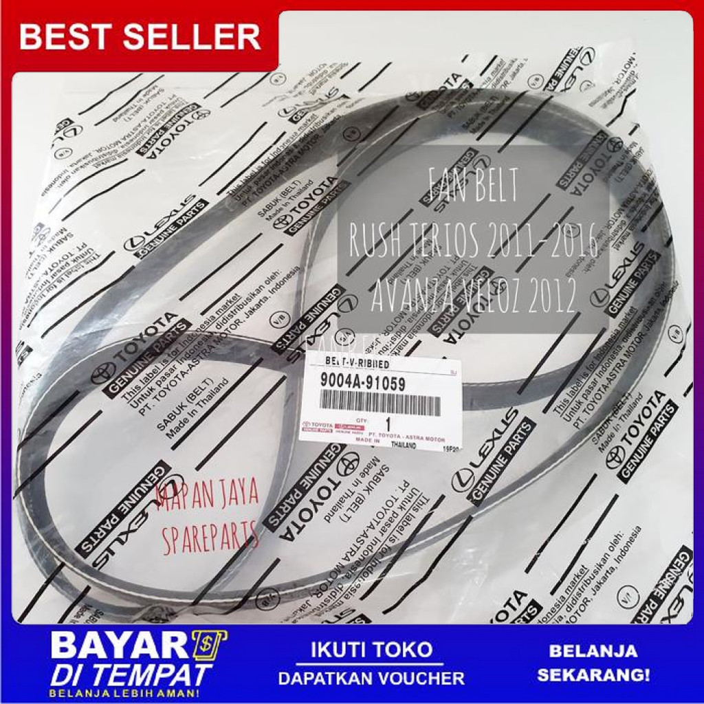 FREE ONGKIR FANBELT FAN BELT RUSH TERIOS 2011 AVANZA VELOZ 2012 ORIGINAL ASLI BISA COD
