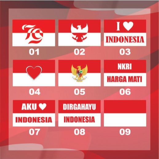 

TERMURAH!! STICKER BENDERA MERAH PUTIH PIPI KEMERDEKAAN 17 AGUSTUS