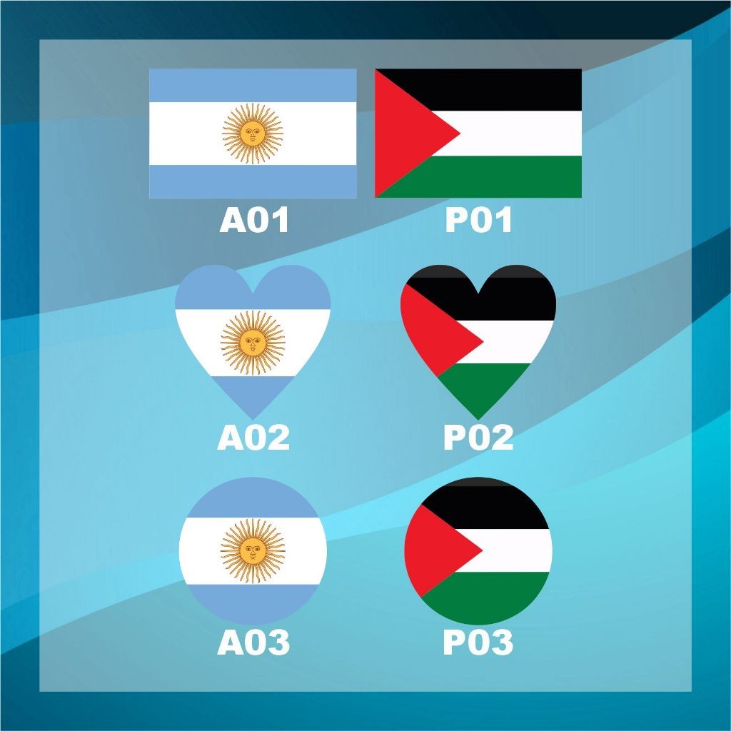 

Termurah!! Sticker Bendera Argentina Palestina / Piala Dunia