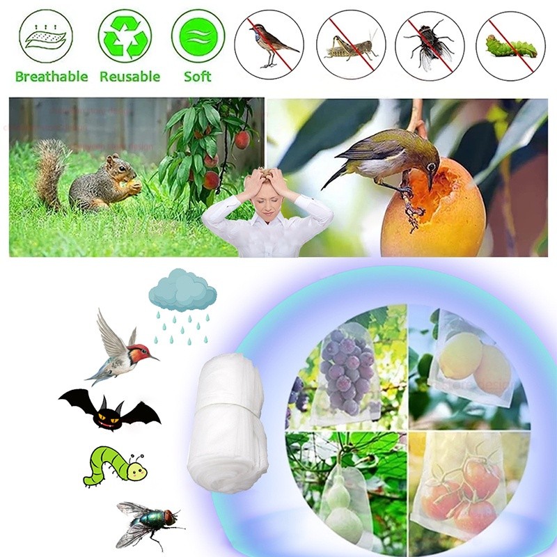 Baru 100Pcs Fruit Cover Net Jaring Pembungkus Buah Pembungkus Buah Kelengkeng Anggur Dll