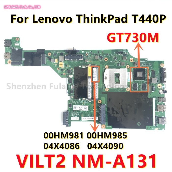 VILT2 NM-A131 For ThinkPad T440P Laptop Motherboard With GT730M