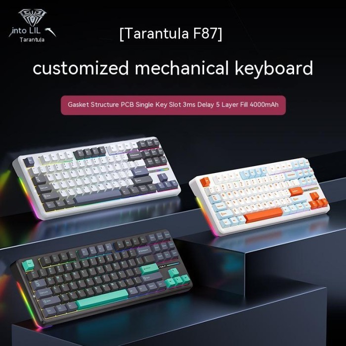 New Aula F87 Customization Mechanical Keyboard 87 Keys Bluetooth