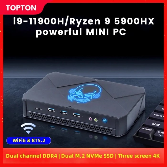 Topton Gaming Mini PC i9-11900H AMD Ryzen 9 5900H 5900HX Windows 11