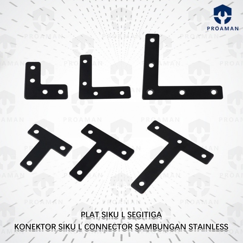 Promo 10 Pcs Plat Siku L Segitiga / Siku Konektor L / Connector Sambungan Stainless/Plat Siku/Siku