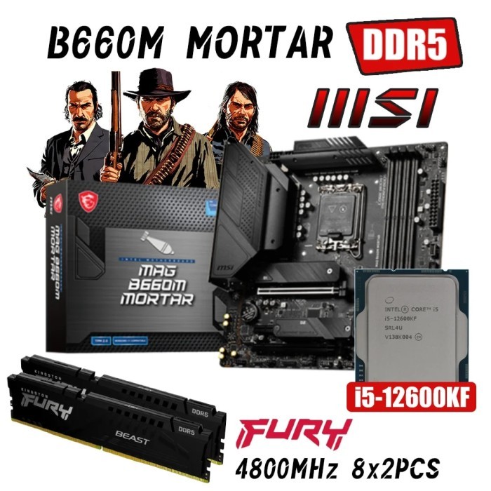 Combo Kit MSI MAG B660M MORTAR DDR5 LGA1700 Motherboard With Intel