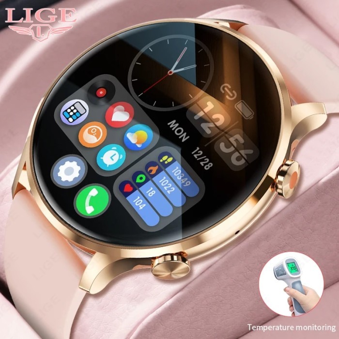 LIGE 2023 Bluetooth Call Smart Watch Women Body Temperature
