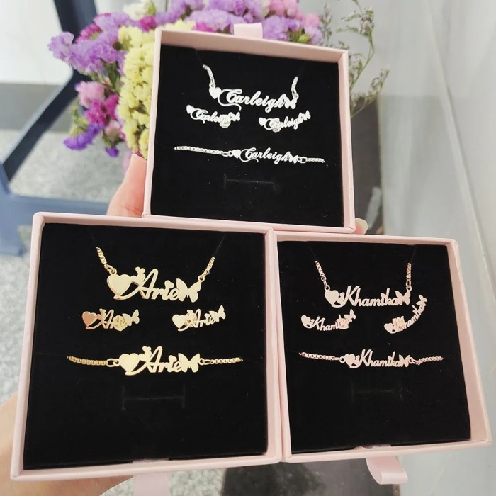 DODOAI Jewelry Sets Stainless Steel Custom Jewelry With Box Chain