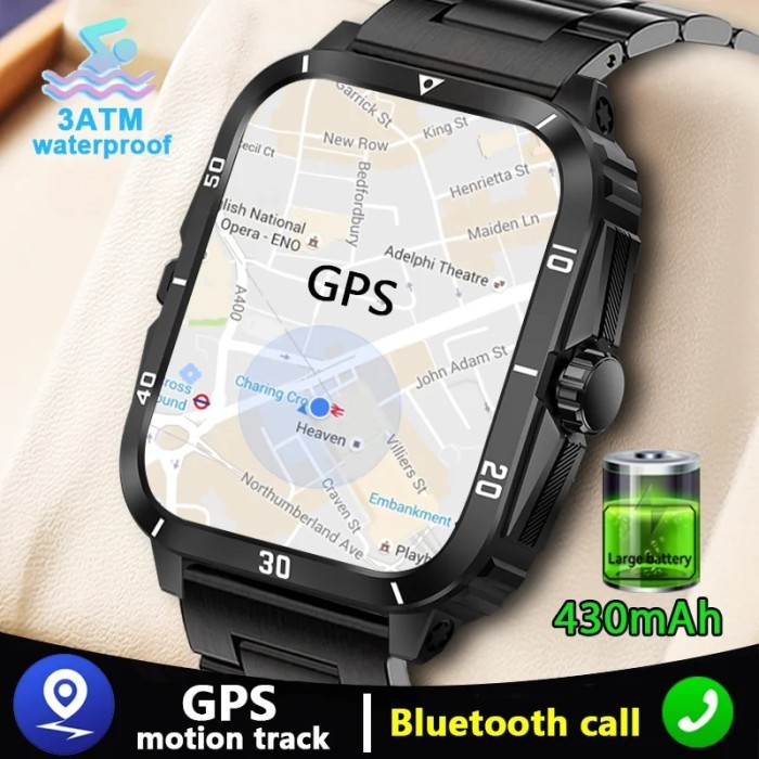 2024 Men Smartwatch 3ATM Waterproof Barometer Altimeter GPS