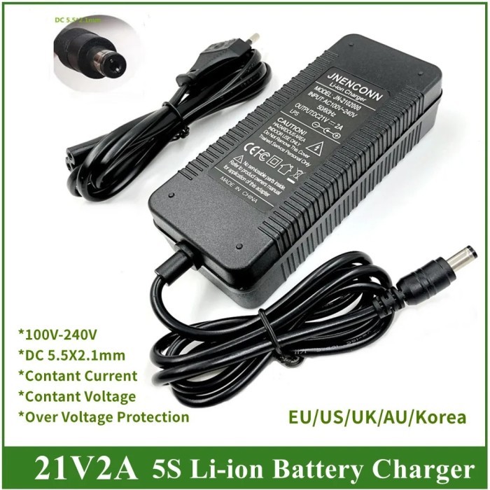21v2a lithium battery charger 5 Series 100-240V 21V 2A battery