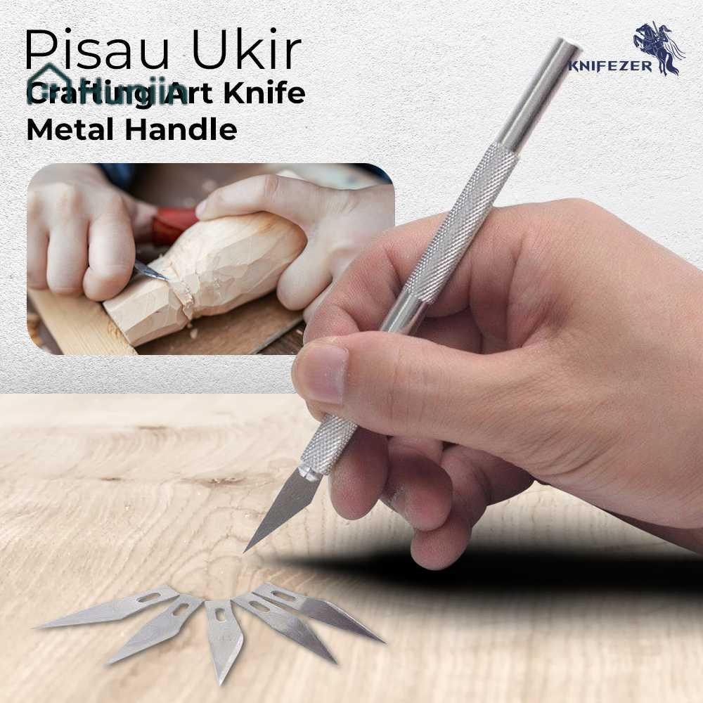 

KNIFEZER Pisau Ukir Seni Hobby Crafting Art Knife Aluminium Handle - WL-9309