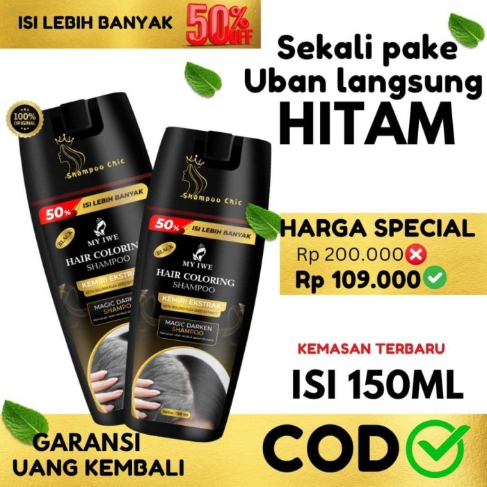 Promo Shampoo Uban Myiwe Shampoo Penghilang Uban Penghitam Rambut Uban Original Shampo Anti Uban