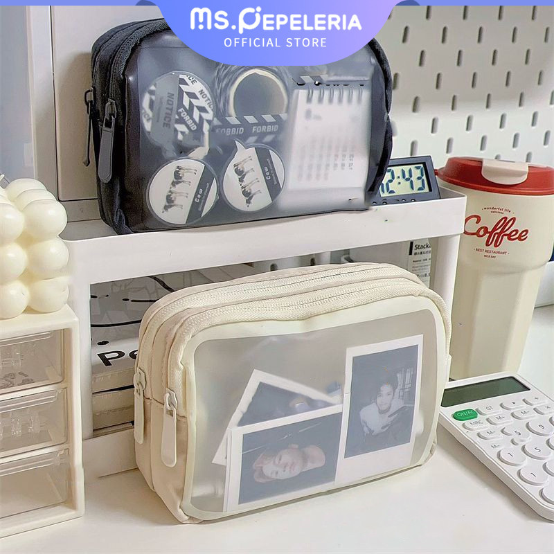 

Storage bag/besar transparan Tempat pensil/Kotak Pensil Kapasitas tinggi-Ms.Pepeleria
