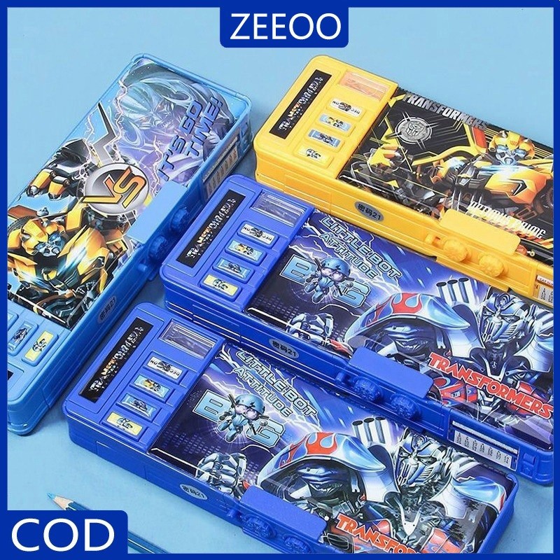 

Tempat pena multifungsi Tempat pena dua sisi tahan air Password Kartun Tempat pena magnetik berkapasitas besar tombol multifungsi dengan rautan pensil