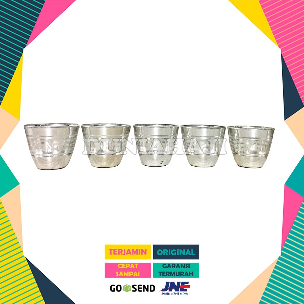 

GELAS CUCING WARNA SILVER 1LUSIN(12PCS) / GELAS ZAM ZAM UNTUK OLEH OLEH UMROH DAN HAJI