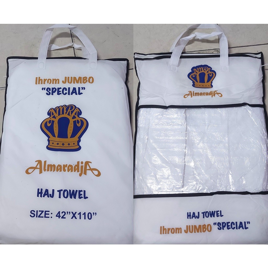 

PERLENGKAPAN HAJI KAIN IHROM IHRAM JUMBO 1 SET / KUALITAS TINGGI UNTUK HAJI DAN UMROH