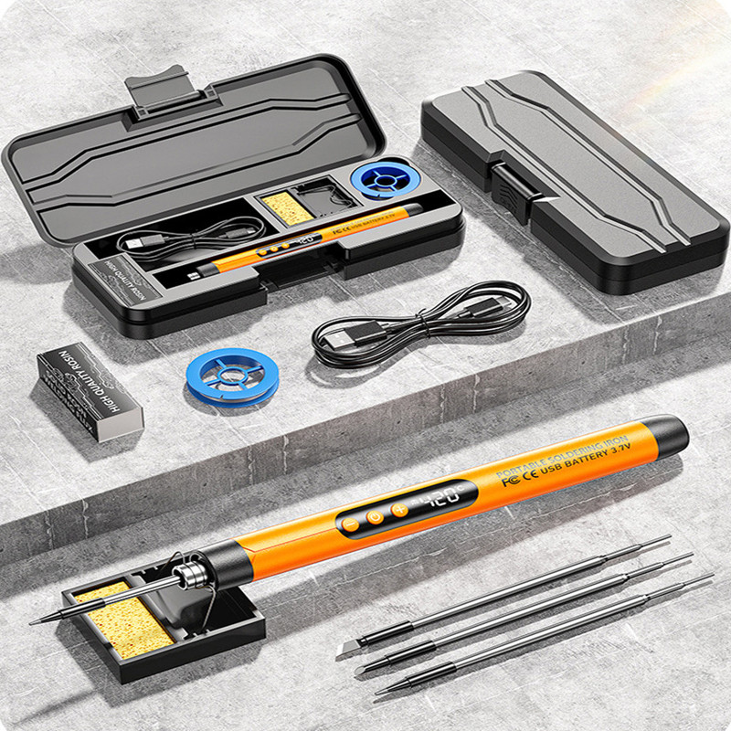 1000Mah Usb Led Digital Electric Soldering Iron Kit Mini Cordless Adjustable Temperature 260-420