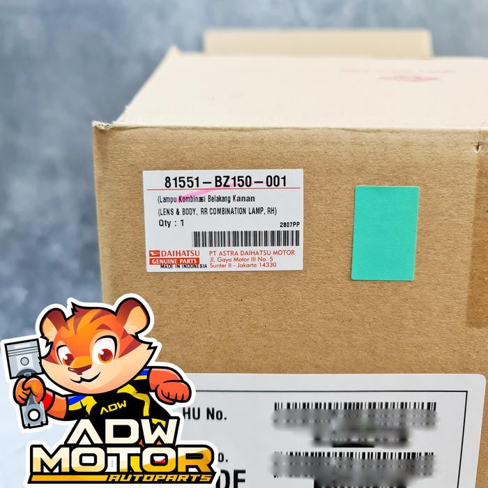 Lampu Stoplamp Belakang Kanan Ayla Agya Original 81551-Bz150-001 Kode 069