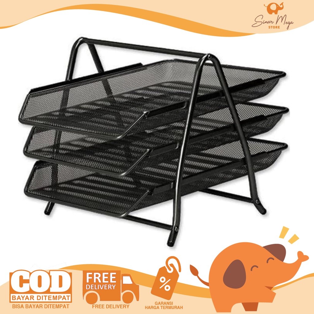 

[READY] V-tec Vtec Bak Surat 3 Susun Bahan Besi/ Dokumen Tray Murah