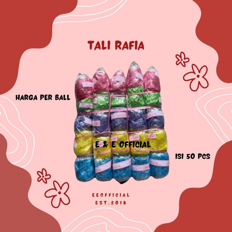 

JH8 TALI RAFIA ISI 50 / TALI PENGIKAT / TALI RAPIA 1BALL ISI 50 PCS / TALI ROLL GULUNGAN