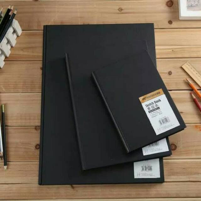 

[READY] Potentate Hardcover Black Sketchbook A4 110 Sheets 100 Gsm 21 Cm X 29.7 Cm Buku Sketsa