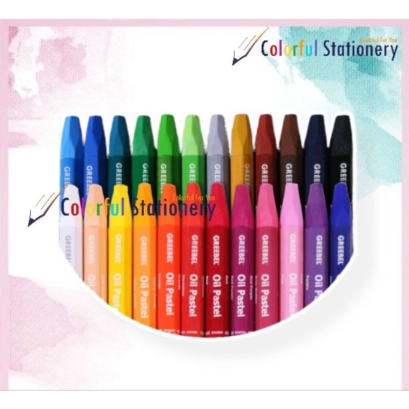 

[READY] Crayon / Kerayon GREEBEL Oil Pastel 24 Warna