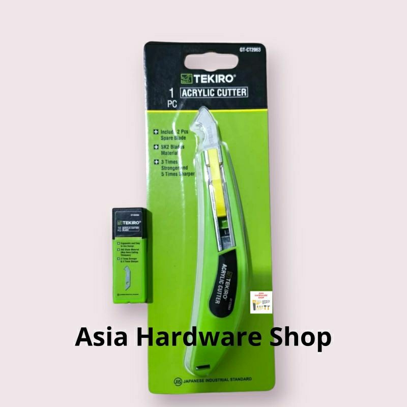 

JH8 PAKET PISAU CUTTER ACRYLIC AKRILIK PLASTIK + REFILL ISI 10 PCS TEKIRO