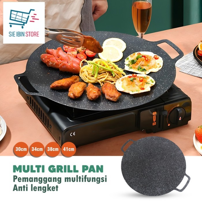 B_serii GRILL PAN/PLATE/WAJAN INDUKSI/PANGGANGAN/WAJAN DATAR PANGGANG 30 34CM