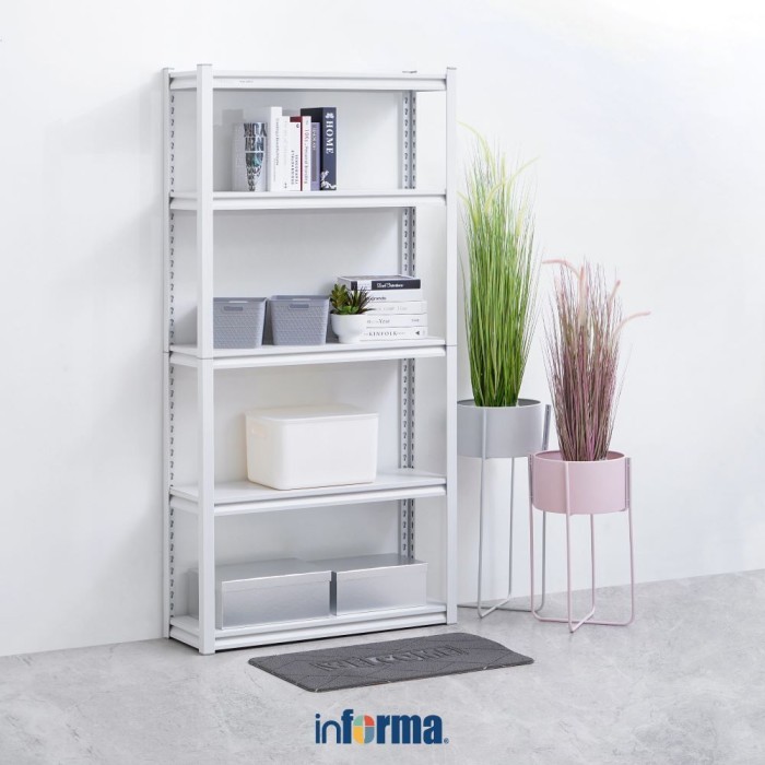 INFORMA - RAK BESI STORAGE SHELVING 9030183 WHITE