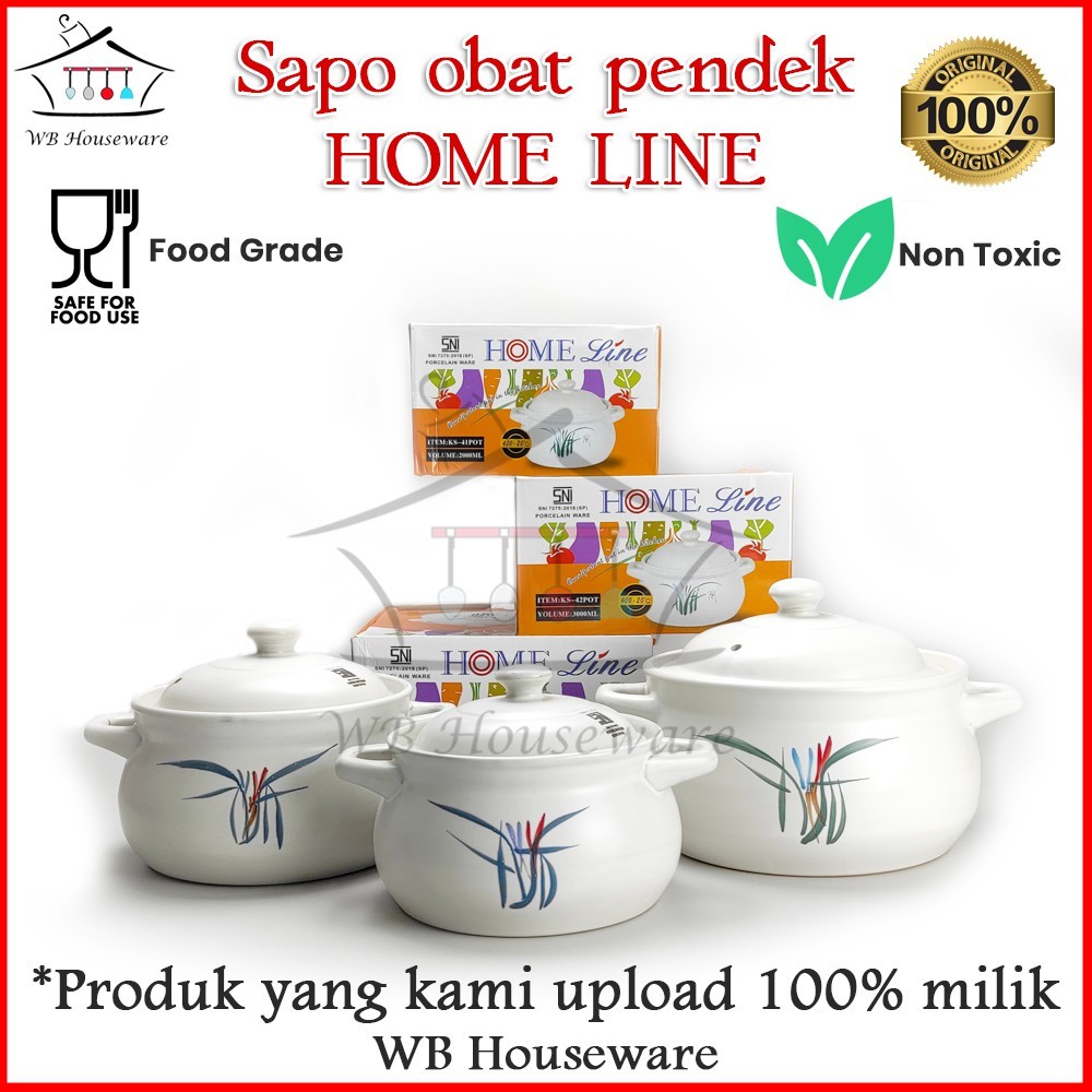 Panci keramik / Sapo obat alami - clay pot HOME LINE KS-43-42-41 2000-3000-4000ml