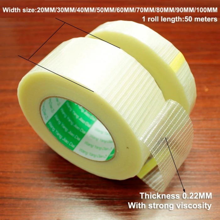 50m Glass fiber tape Transparent battery pack mesh fiber tape