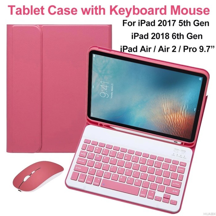 For IPad 6th 5th Generation 9.7 Inch Case with Keyboard Detachable