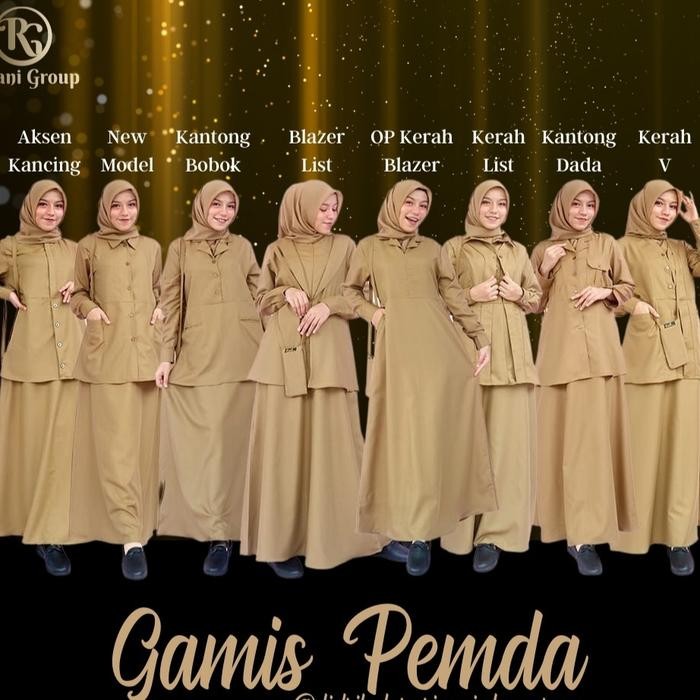 TERLARIS gamis pemda twopiece Riyani gamis Pemda Riyani seragam Pemda XL-xxl READY STOCK